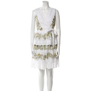 Diane Von Furstenberg Lace Pattern Knee Length Wrap Dress